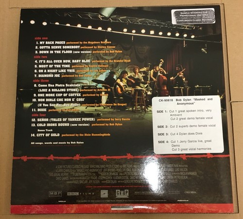 BOB DYLAN Masked and Anonymous 200-gram 2xLP Classic Records MINT SAMPLE - Picture 2 of 9