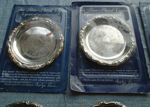 Coasters 6 Reader's Digest Silverplated 1988 VTG 3 in Packaging 3 Loose - Picture 2 of 7