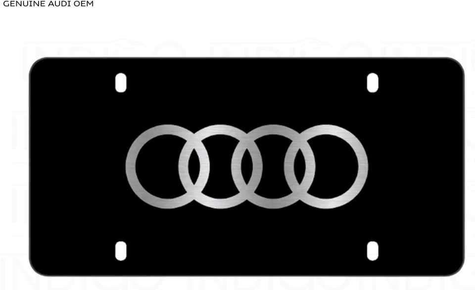 Laser-etched Audi Rings Vanity Plate, black powder coated stainless ZAW072850DX9 - Image 2 of 4