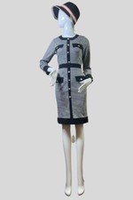 Women party business horizontal 4 Pocket Checkered work Dress with Big Buttons