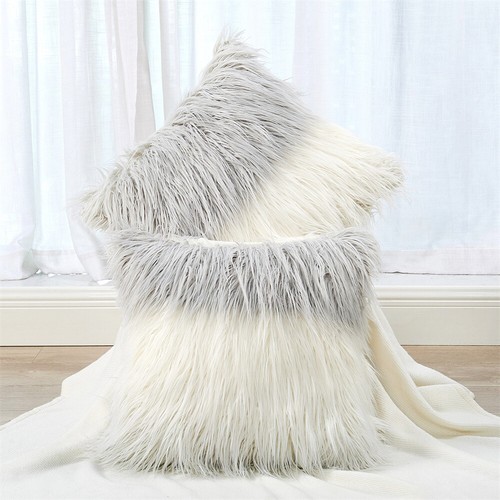 Tie Dye Cushion Cover Mongolian Fuzzy Faux Fur Throw Pillow Covers 20" x 20" Dec - Picture 7 of 30