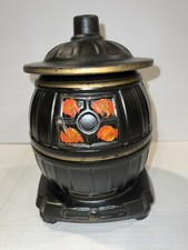 Vintage McCoy USA Black Pot Bellied Stove Cookie Jar