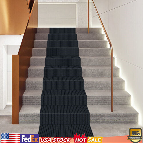 Non-Slip Stair Tread Rug for Wood Steps – 20ft Indoor Carpet for Hallway