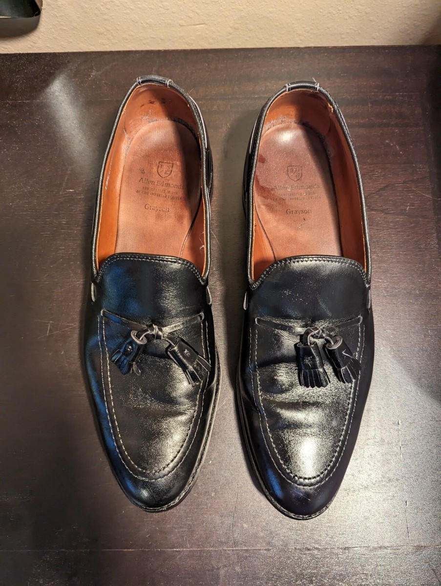Allen Edmonds Grayson Black #8217 Tassel classic slip on Loafer