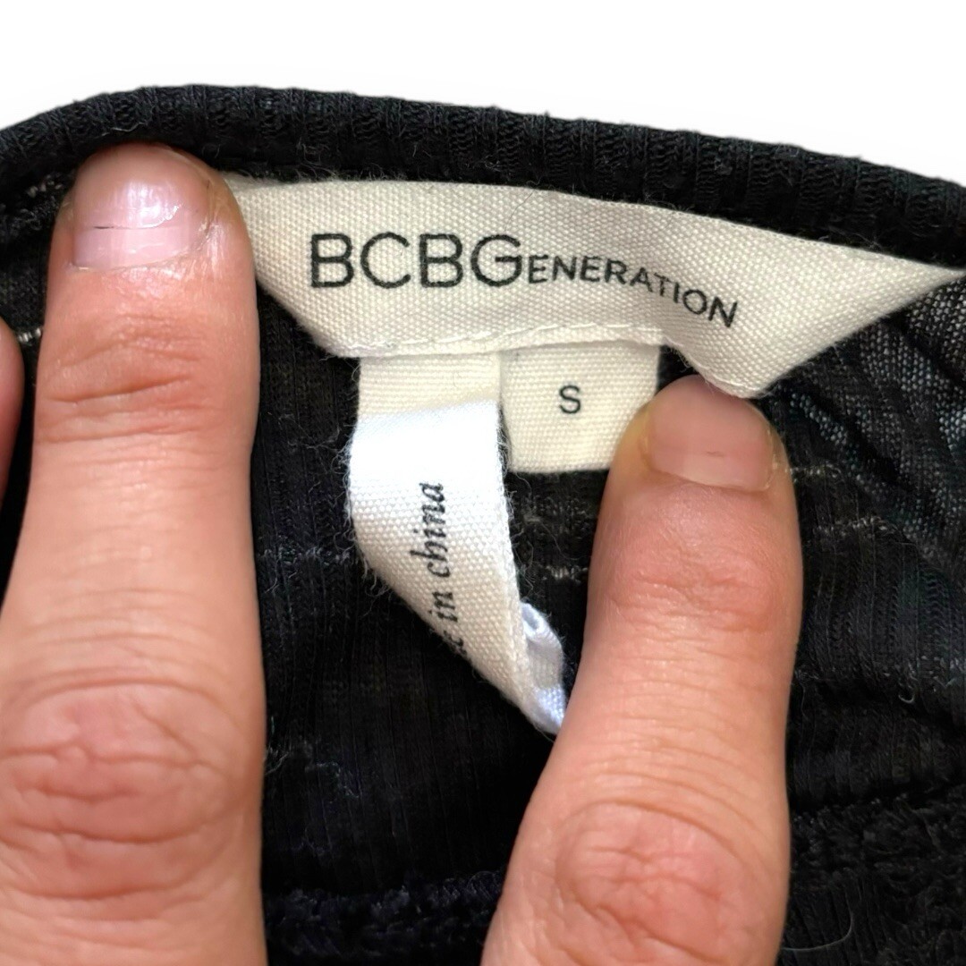 BCBGeneration Black Ribbed Lightweight Open Back … - image 5