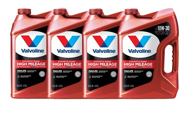 20 Quarts High Mileage MaxLife SAE 10W-30 Synthetic Blend Motor Oil Set 4 x 5 qt