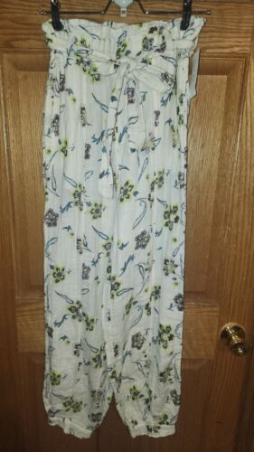 New FREE PEOPLE In The Midnight Hour Paperbag Pants Floral - Picture 2 of 9