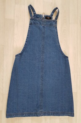 Casual Petite Denim Pinafore MATALAN Size Blue DENIM