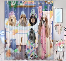 Halloween Cocker Spaniel Dog Shower Curtain Bathtub Screens Personalized Hooks