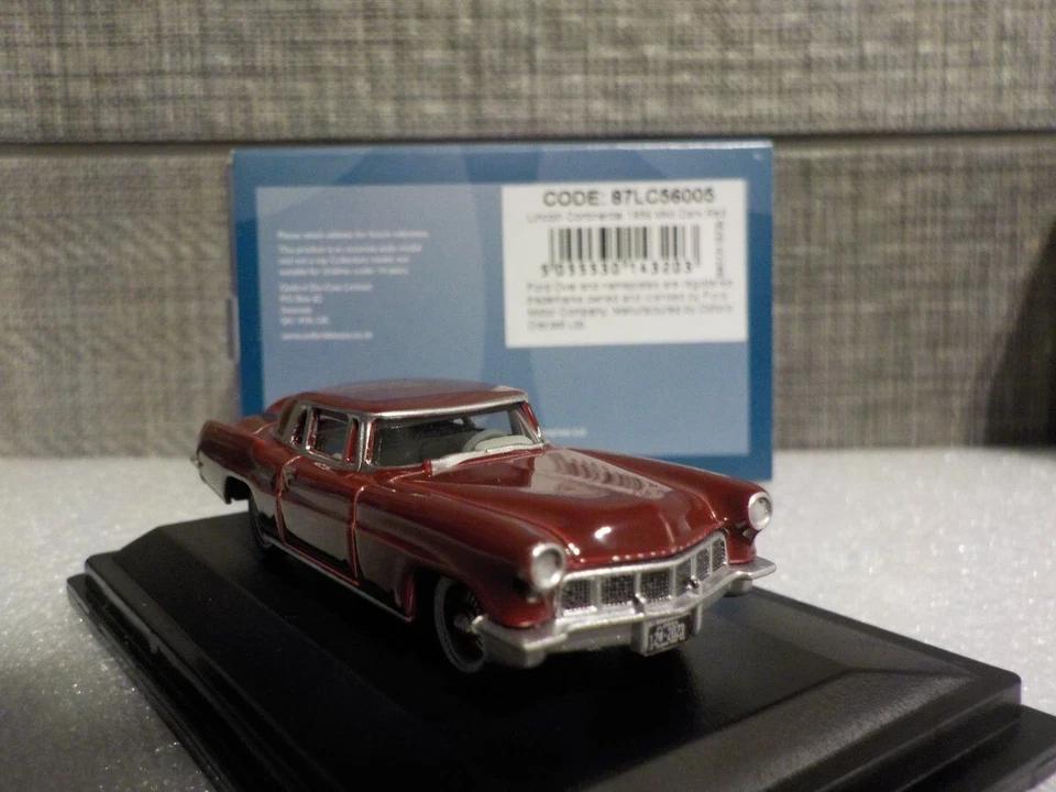 Model Car - Lincoln Continental MK2 - 1956 - Dark Red, Diecast 1/87  87lc56005 - Image 4 of 4