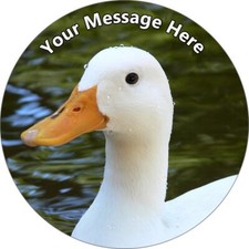 White Duck Personalised Cake Toppers Edible Icing Wafer Decor Bday Party Animals