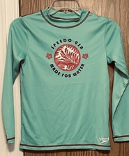 Speedo Girls Long Sleeve Swim Rash guard UPF 50 Block The Burn Size 10/12