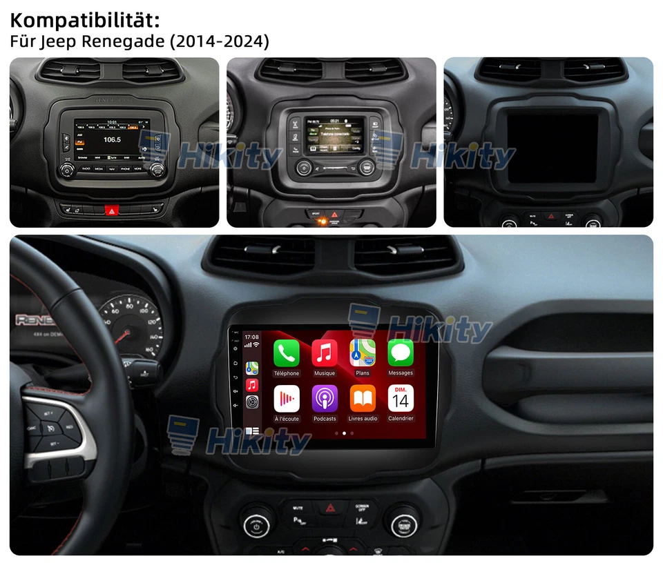 DAB+ 4+64G 8Core Android13 Autoradio Für Jeep Renegade GPS Navi WIFI RDS +Kamera - Bild 2 von 4