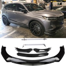Glossing Black Front Bumper Lip Splitte Strut Rods For Acura Mdx Rdx A-spec