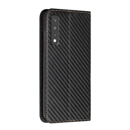 Para LG K22 K52 Stylo 6 7 Velvet Pure Color Carbon Fiber Flip Phone Case + Strap - Imagen 14 de 55