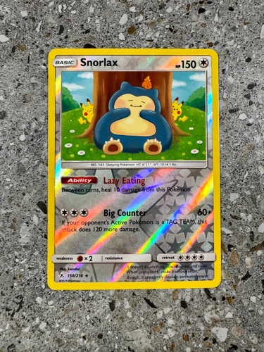 Pokemon TCG Cards Snorlax 158/214 Unbroken Bonds Reverse Holo Rare NM