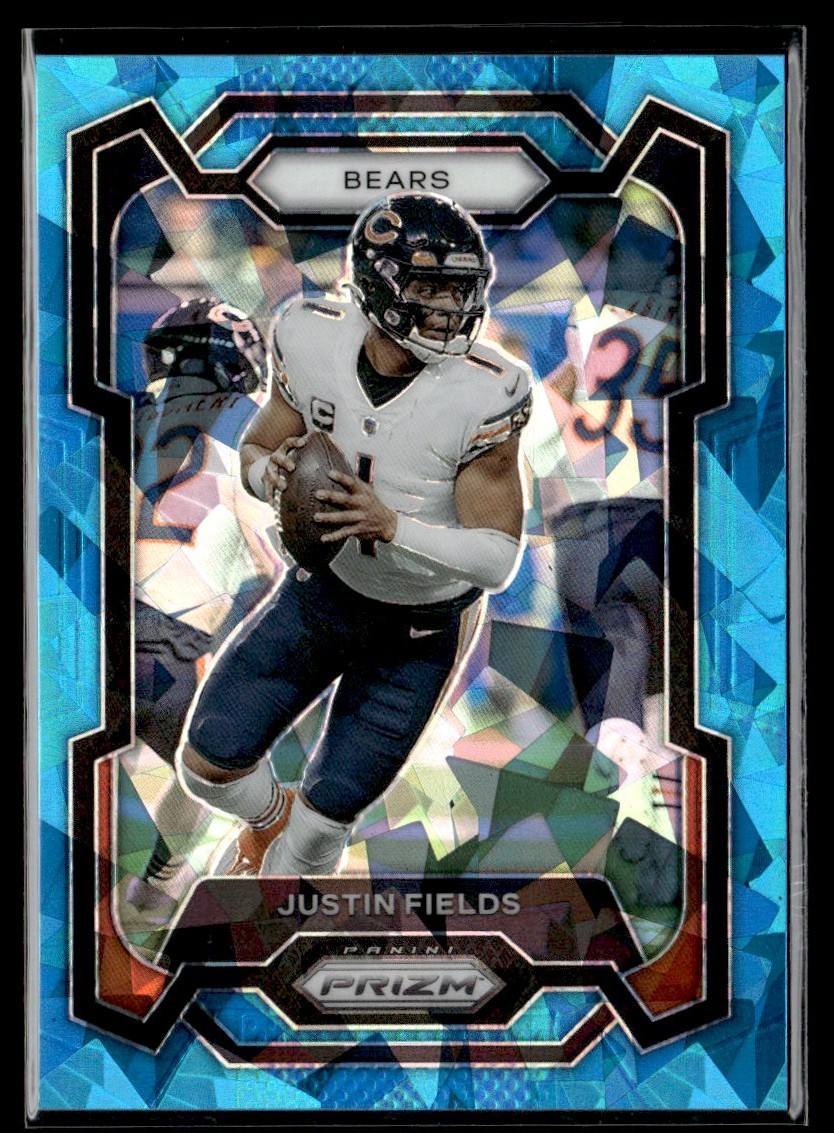 2023 Panini Prizm Blue Ice /99 #48 Justin Fields Chicago Bears