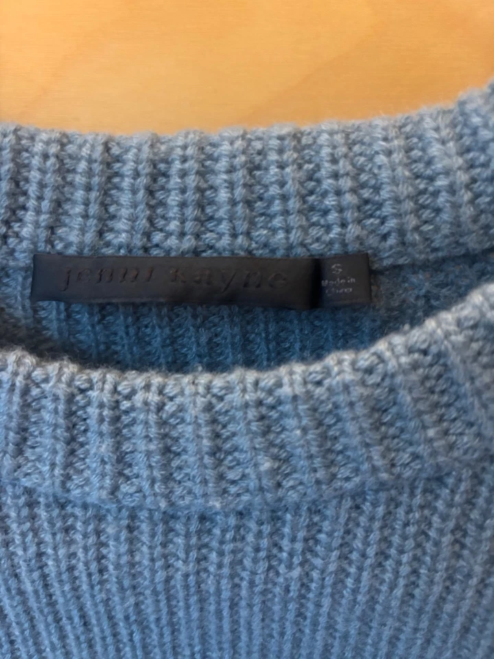 Suéter Jenni Kayne Mujer Cachemira Pescador Talla Pequeña Azul Marino Pullover $425 Foto 3 de 4
