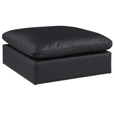 Meridian Furniture Comfy Black Vegan Leather Ottoman
