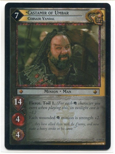 Lord Of The Rings CCG Black Rider Rare Foil Card 12RF6 Castamir Of Umbar - Picture 1 of 1