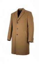 Banana Republic Mens XL Wool Topcoat Overcoat Coat Camel Tan Peacoat Nova Fides