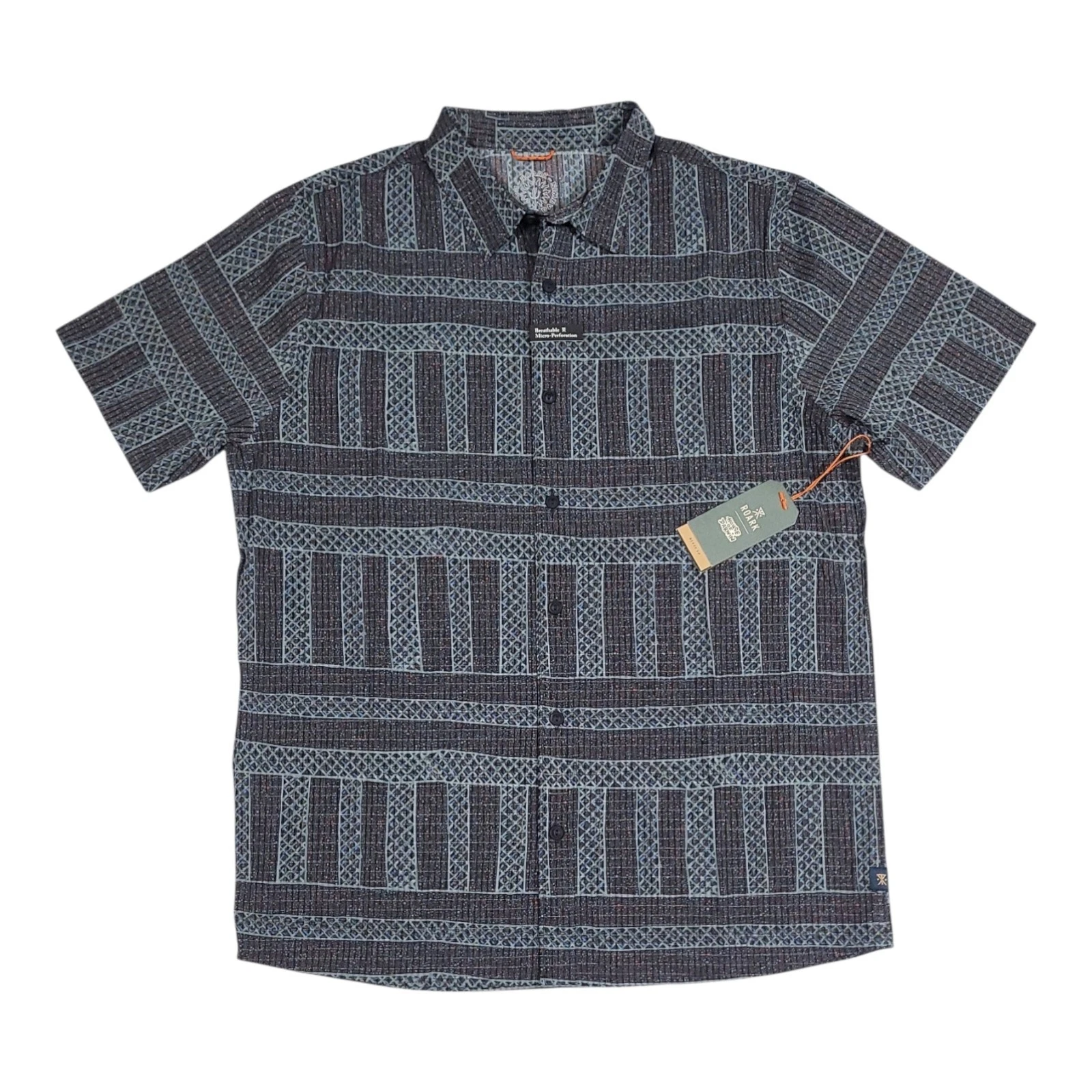 Roark Bless Up Mechanical Stretch Shirt Men's L Short Sleeve Button Black NEW
Opens in a new window 