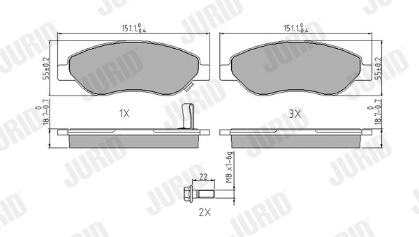 Jurid 573205J Bremsbelagsatz, Scheibenbremse For Opel Vauxhall-image