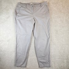 Eileen Fisher Womens Gray Stretch Cotton Twill Tapered Chino Pants Size Large
