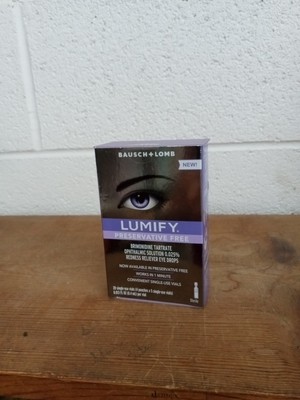 Lumify PRESERVATIVE FREE Redness Reliever Eye Drops 20 Single Use Vials Exp:4/26