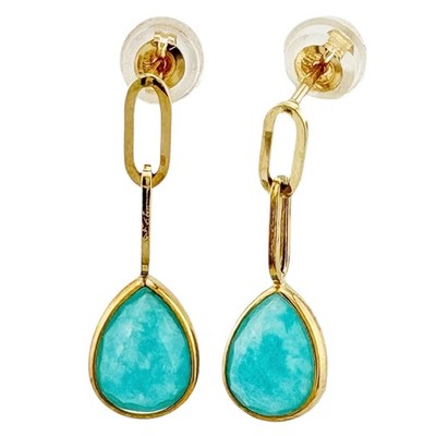 neu ohne Marke Ohrring K10 Gelbgold Amazonit