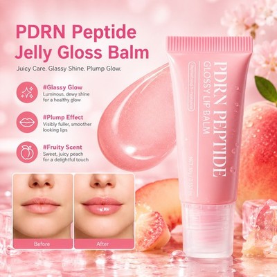 Peptide Brightening Lip Serum, Hydrating & Plumping Tinted Lip Gloss, Pink