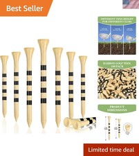 Natrual Wooden Golf Tees 100 Pack 2-3/4" 3-1/4" Available Biodegradable Bam...