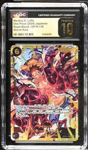 Monkey D Luffy OP10-118 SEC CGC PRISTINE 10 Royal Blood One Piece Card JPN  | eBay