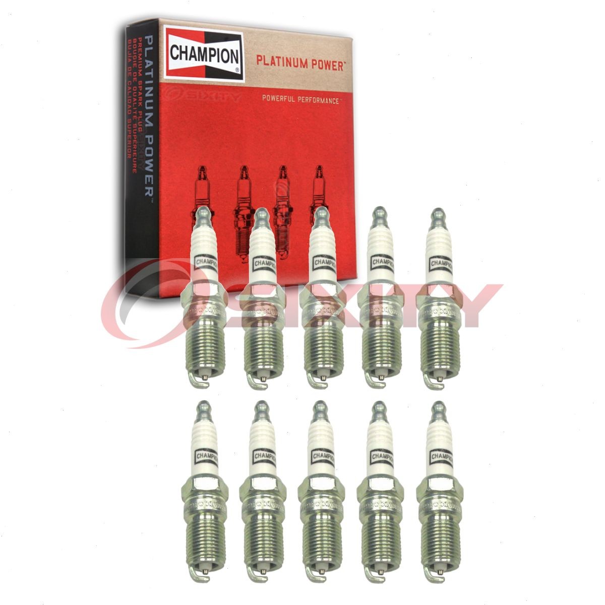 10 pc Champion Platinum Spark Plugs for 1998 Ford E-350 Econoline Ignition tt