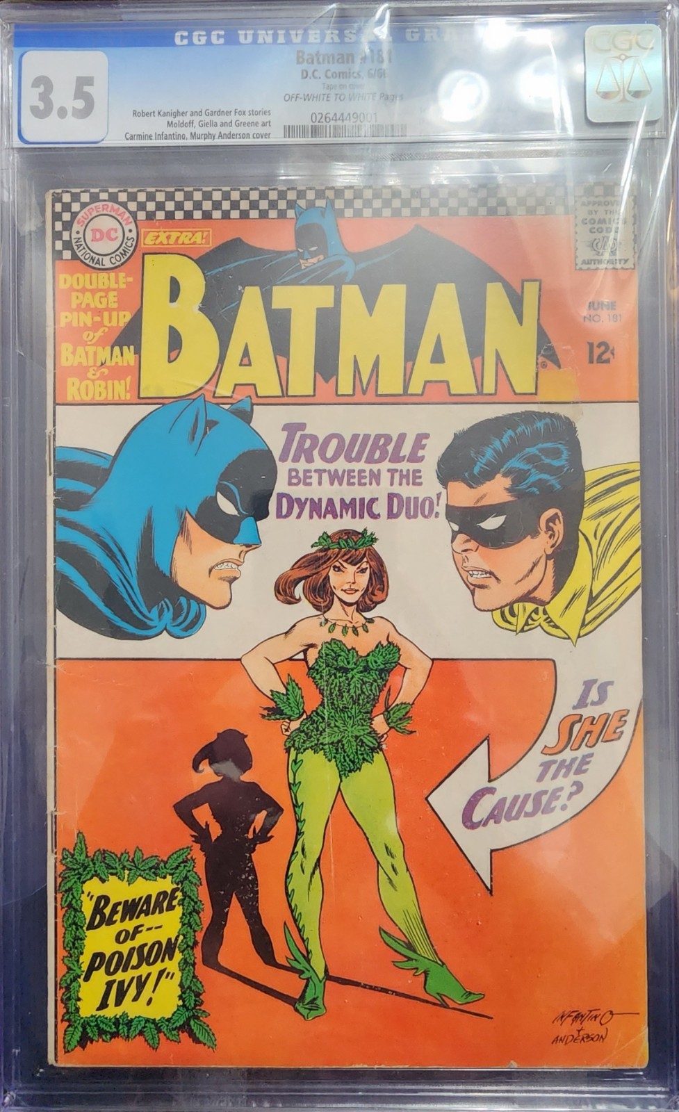 Batman #181 (DC 1966) 1st Appearance Poison Ivy inkl. Pin-Up CGC 8.5