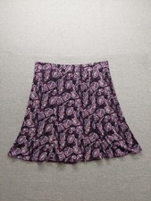 Sag Harbor Women Skirt L Multicolor Floral Stretched Pull On Lightweight Casual