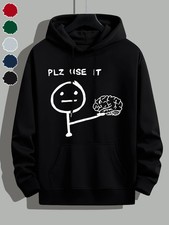 Men's Winter Warm Hooded Sweatshirt - Casual Pullover Sweater with Hood, Regular