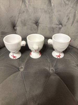 3 Westmoreland Large White Milk Glass Farmhouse Vintage Chick Egg Cup