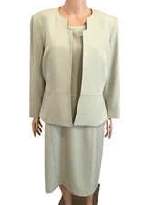 NWOT KASPER 2 Pc Dress Blazer Jacket Green Size 14