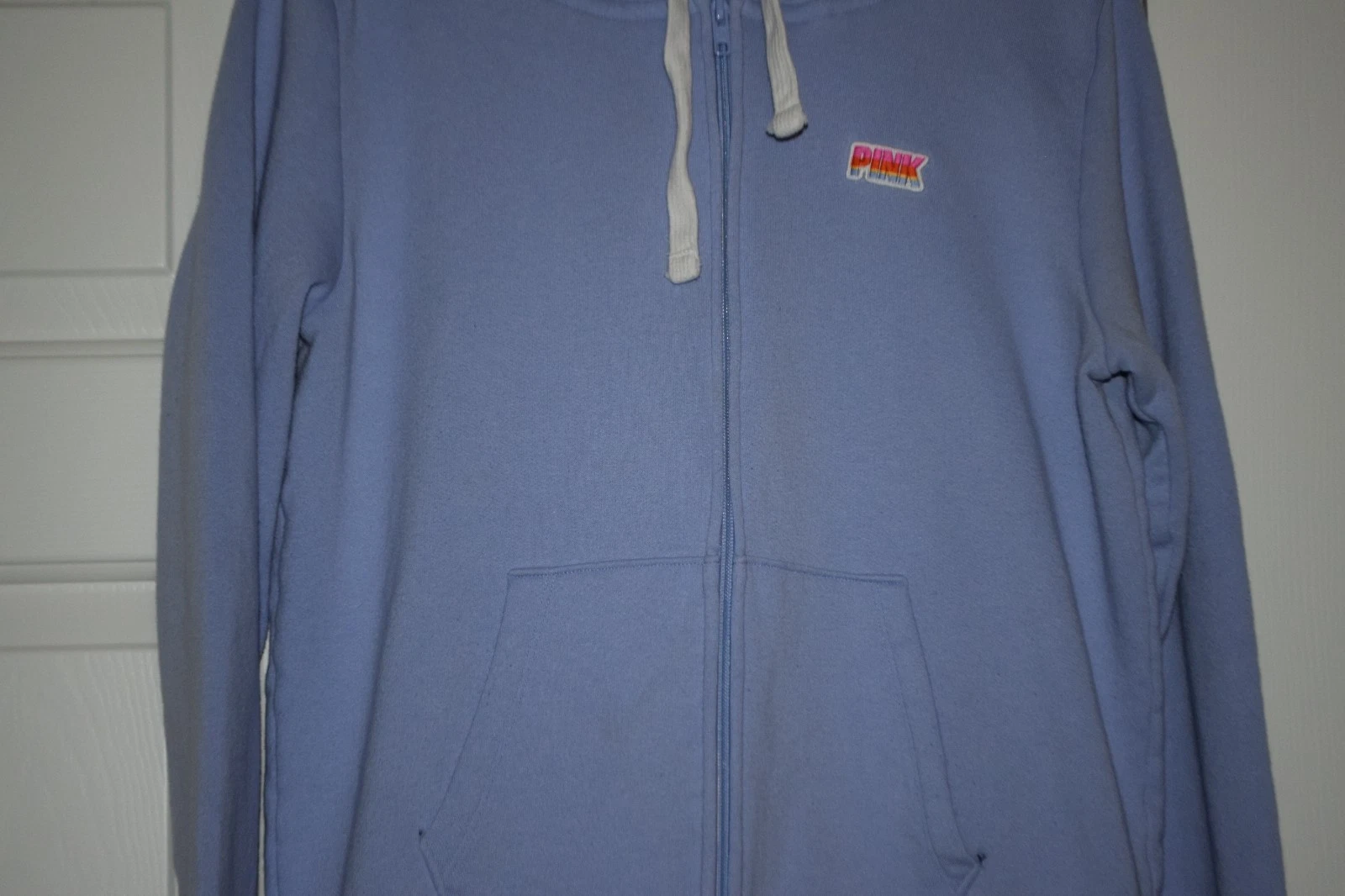 UNDERCOVER Giacca con cappuccio Victoria's Secret ROSA taglia L viola chiaro cerniera davanti toppa ROSA