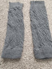 Grey Knit Legwarmers Womens 12"