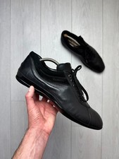 Sneakers basse CESARE PACIOTTI in pelle nera 4US scamosciate logo pugnale US 9 EU 42