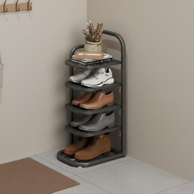 Schmales Schuhregal platzsparend Metall Schuhregal einfache Montage für Mieter
