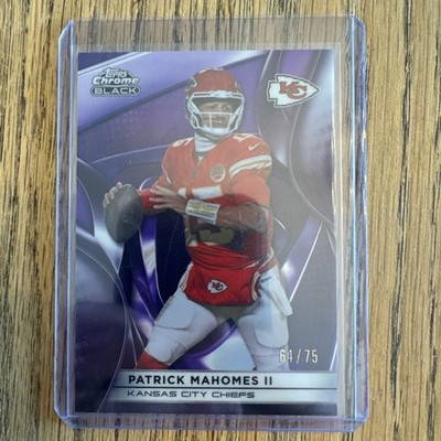 2025 Topps Chrome Black Football -  Patrick Mahomes II Purple Refractor /75