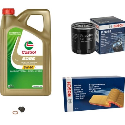BOSCH Inspektionspaket 5 L Castrol EDGE 5W-30 LL für Daewoo Nexia 1.5 16V