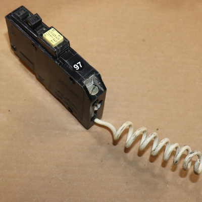 #ad One Square D QO115GFI 1 Pole 15 Ground Fault GFI BIg Yellow Button Breaker BK#97 $19.88