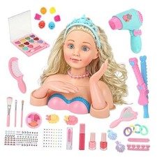 Hair Styling Doll Head Makeup Kit Girls Toys,Pretend Play Hair Salon Toy 5807