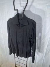 Gucci Men's Dress Shirt Sz 15.5/39 Classic Black Gucci Buttons Made In Italy