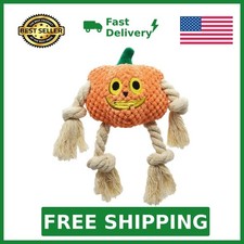 Wunive Halloween Dog Toys,Halloween Pumpkin Plush Dog Squeaky Toys with Cotto...