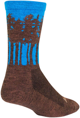 SockGuy Treeline Wool Socks - 6'', Brown/Blue, Large/X-Large